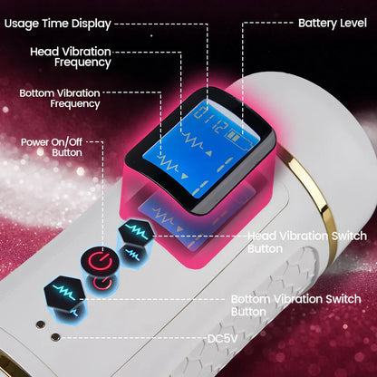 Through‑action dual-motor masturbator – delays ejaculation, boosts stamina, ipx7 waterproof